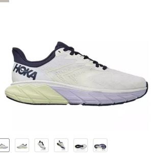 Womens 11 Hoka Arahi 5 "Blanc De Blanc/Outer Space" Women's Running Shoe